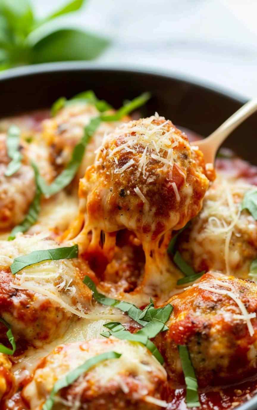 Chicken parmesan meatballs