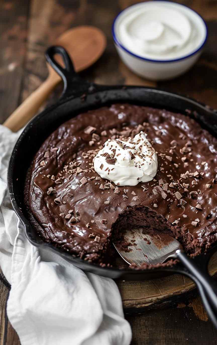 Gooey Texas Chocolate Sheet Cake Skillet