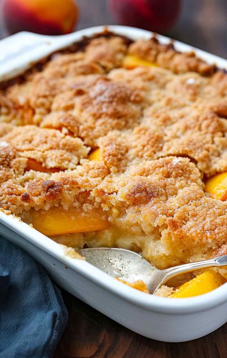 Peach cobbler dump cake