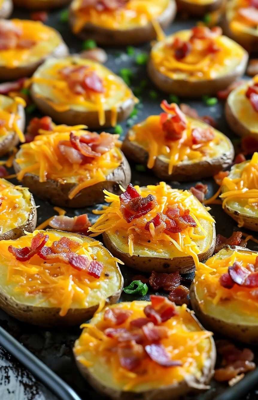Sliced baked potatoes