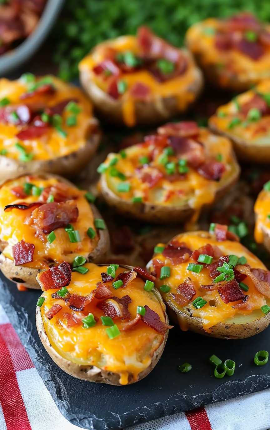 Sliced baked potatoes