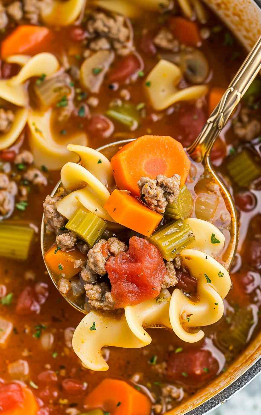 Vegetable beef noodle soup