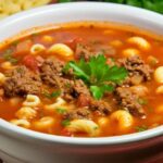 BEEF AND TOMATO MACARONI SOUP
