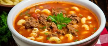 BEEF AND TOMATO MACARONI SOUP