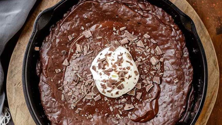 Gooey Texas Chocolate Sheet Cake Skillet