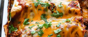 Shredded beef enchiladas