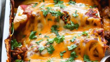 Shredded beef enchiladas