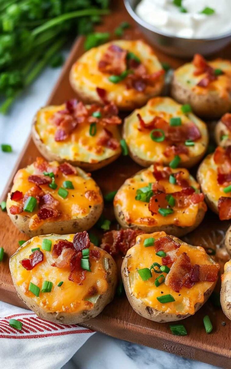 Sliced baked potatoes