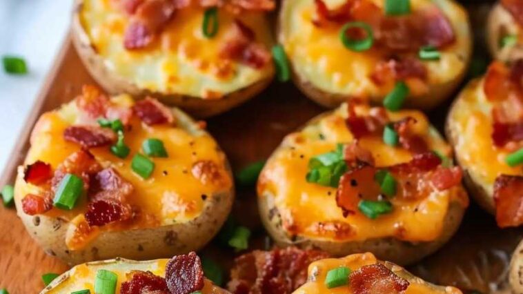 Sliced baked potatoes