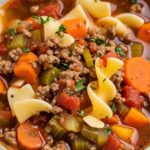 Vegetable beef noodle soup