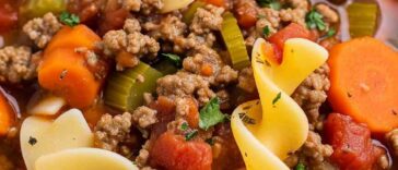 Vegetable beef noodle soup