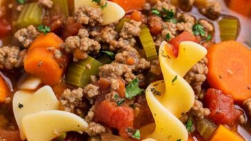 Vegetable beef noodle soup